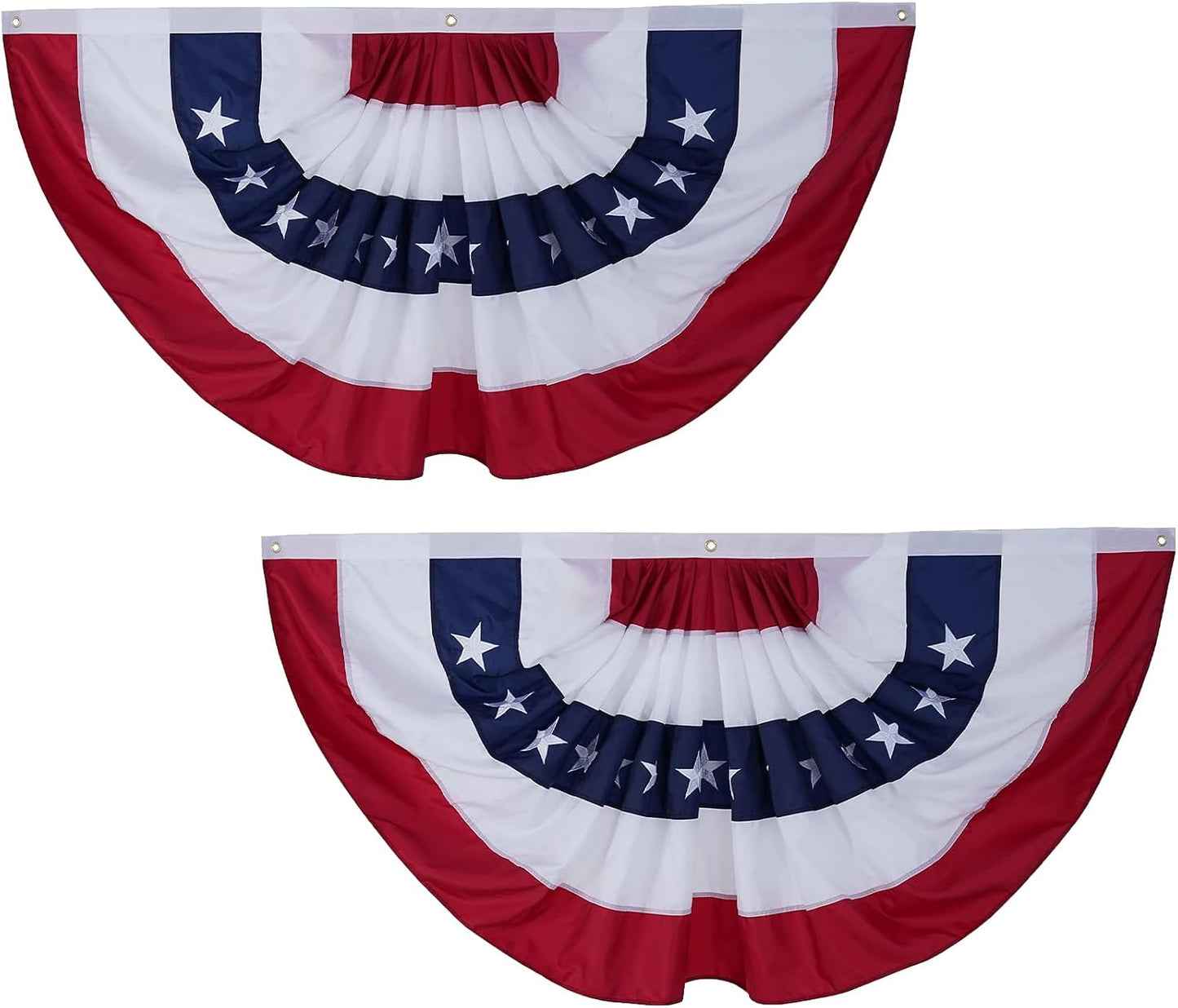 Banderines patrióticos 1.5x3ft 2uds con ojales latón