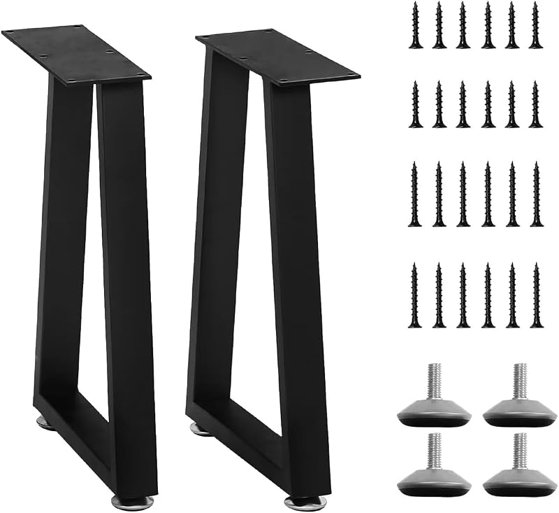 Patas trapezoidales metal mesa café 16" set 2