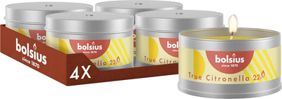 Velas citronela exterior lata metal 4 pzas 22h