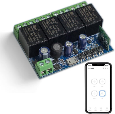 Módulo relé inalámbrico Ewelink WiFi 4 canales contacto seco
