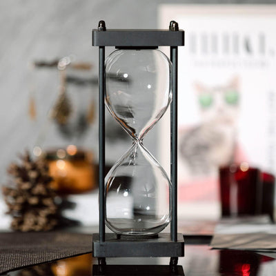 Reloj arena rellenable grande marco madera decorativo