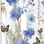 Placa decorativa interruptor con flores azules y mariposas