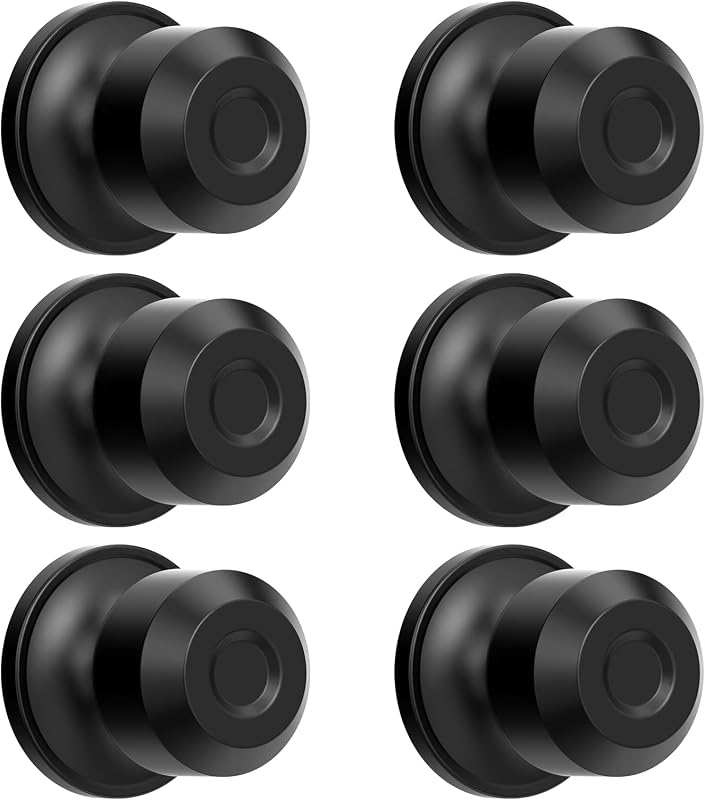6 Pzas Pomos Puerta Interior Negro Resistentes Izq y Der