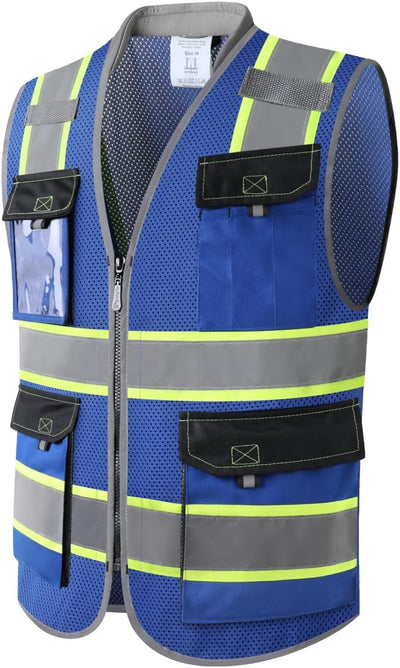 Chaleco seguridad alta visibilidad con bolsillos y cuello acolchado
