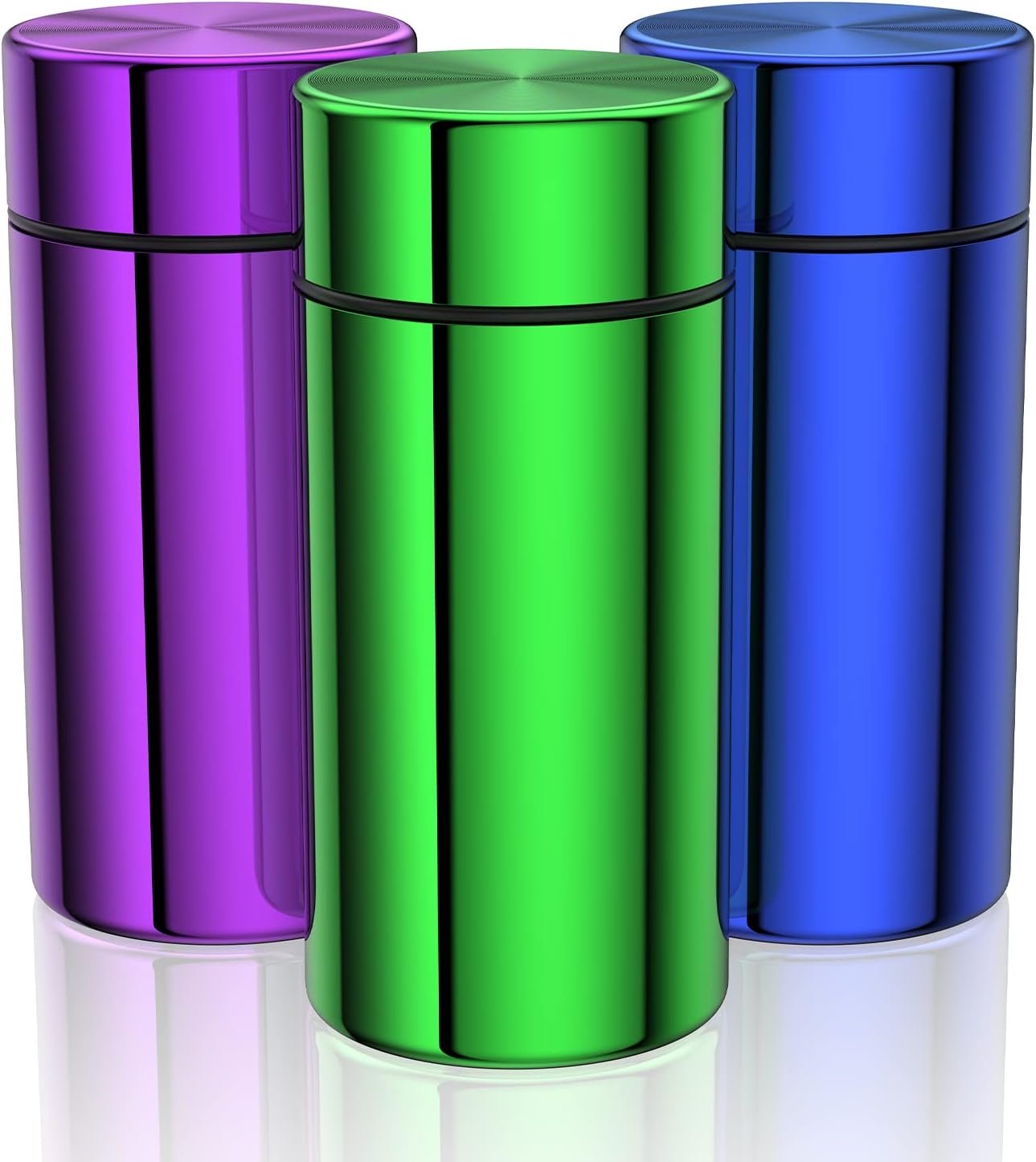 Tarro aluminio set 3 hermético café té morado verde