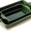 Molde hornear cerámica 9x13pulg y mediano juego servir verde bosque