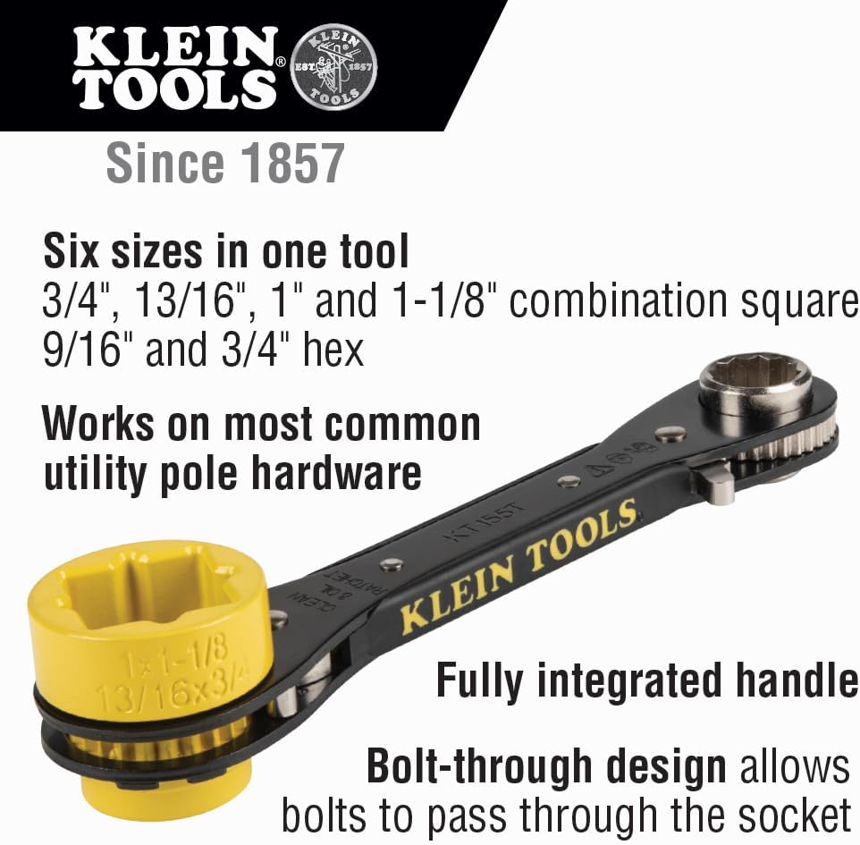 Llave trinquete 6en1 electricista pasante amarillo