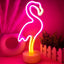 Letrero led neón flamenco rosa para dormitorio niñas con pedestal