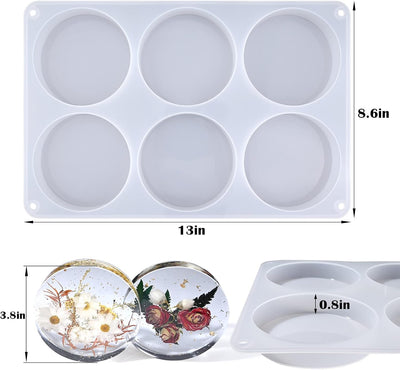Moldes resina 6 cavidades para posavasos redondos