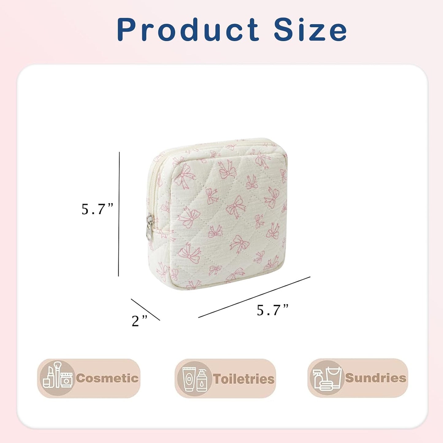 Bolsa maquillaje algodón acolchada con compartimentos