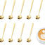 Paquete de 10 cucharas doradas de acero inoxidable SUS304 para café y té