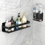 Organiz. ducha aluminio adhesivo sin perforar 2 pzas