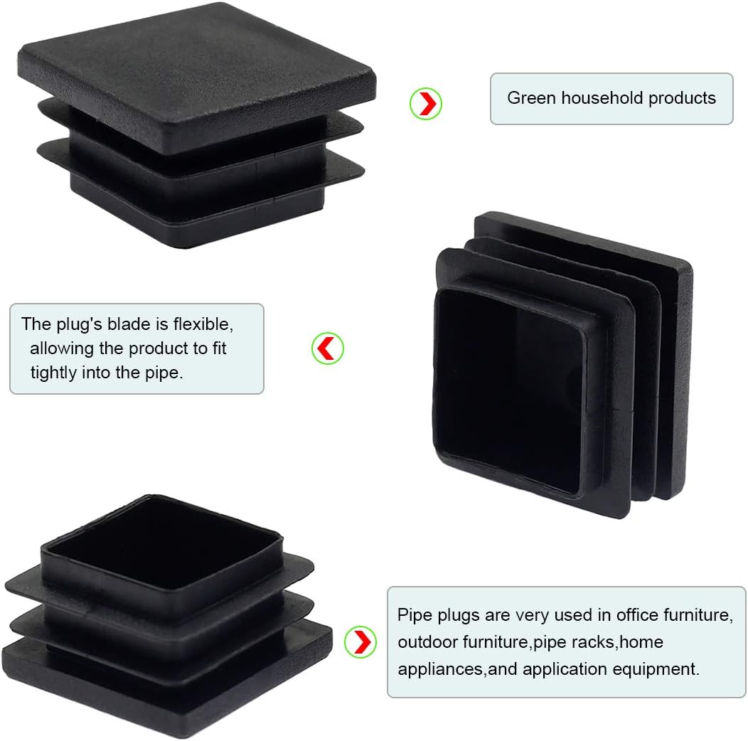 12 Tapones Plástico Cuadrados 3pulg Tubo