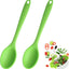 2 Cucharas Silicón Antiadherentes para Cocina Hornear Mezclar Verde