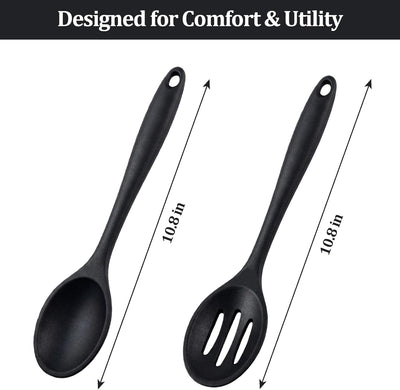 2 Pzas Cucharas Silicón Antiadherente Cocina Hornear Mezclar