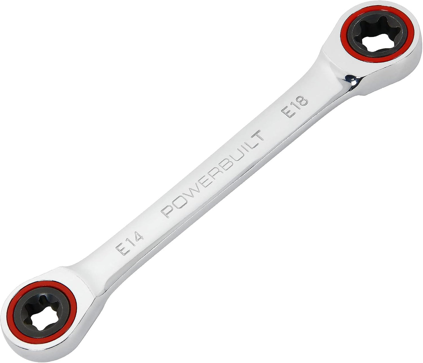 Llave E-Star doble extremo caja trinquete E14/E18 plata