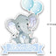 Cartel elefante azul globos texto It's A Boy baby shower