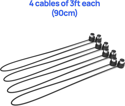 Cable MIDI 4unid 3pies DIN 5pines perfil bajo