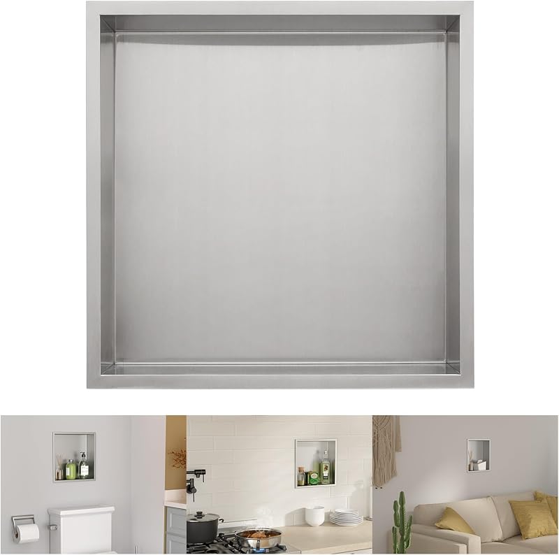Niche baño 12x12" estante empotrado moderno