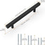 25 Manijas Planas Negras para Gabinetes 5" Acero Inox