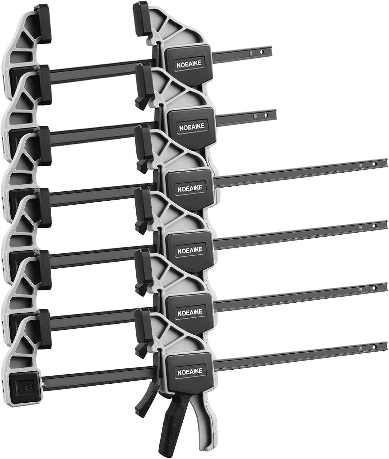 Abrazaderas carpintería 12pulg y 6pulg set 6 gris