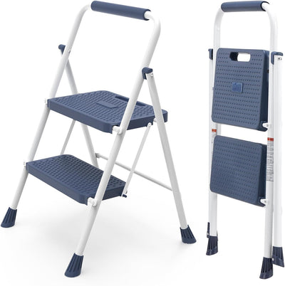 Escalera plegable 2 escalones acero 800lb con pedal antideslizante