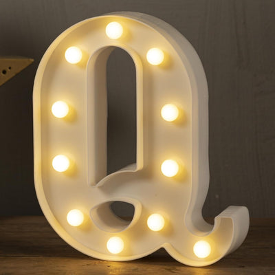 Letra Q con luces LED para fiestas hogar cumpleaños aniversario