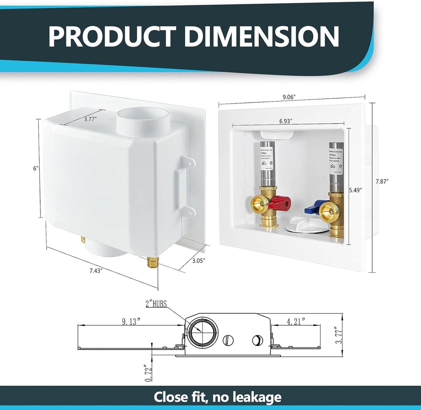 Caja drenaje lavadora 1/2x3/4 pulg acero inox