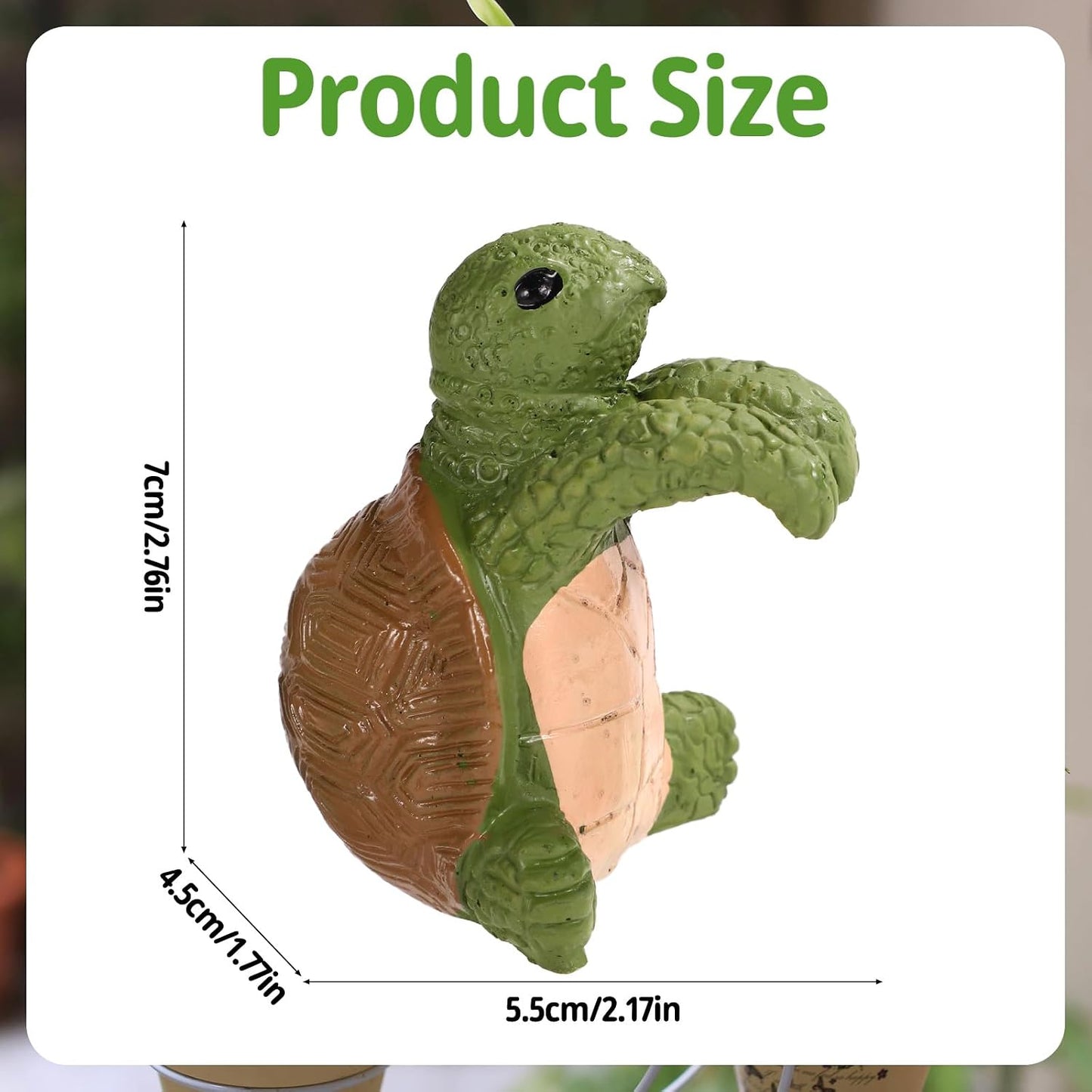 Figura tortuga resina para colgar macetas patio verde marrón