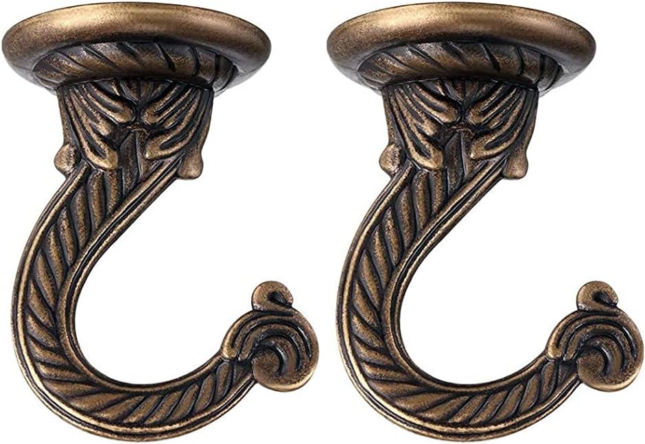 2 Set Ganchos Metal 2.17" para Plantas y Adornos Bronce