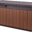 Caja resina 100gal para patio herramientas color marrón