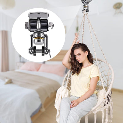 Percha columpio acero inox 360° soporte techo para niños