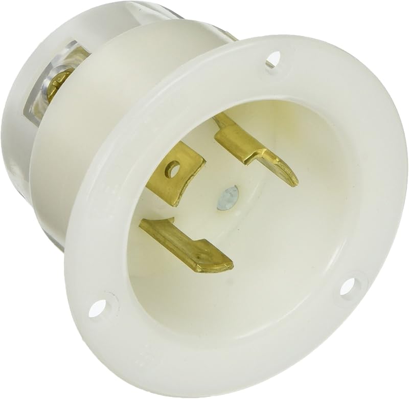 Receptáculo NEMA L6-30P 30A 250V grado industrial blanco