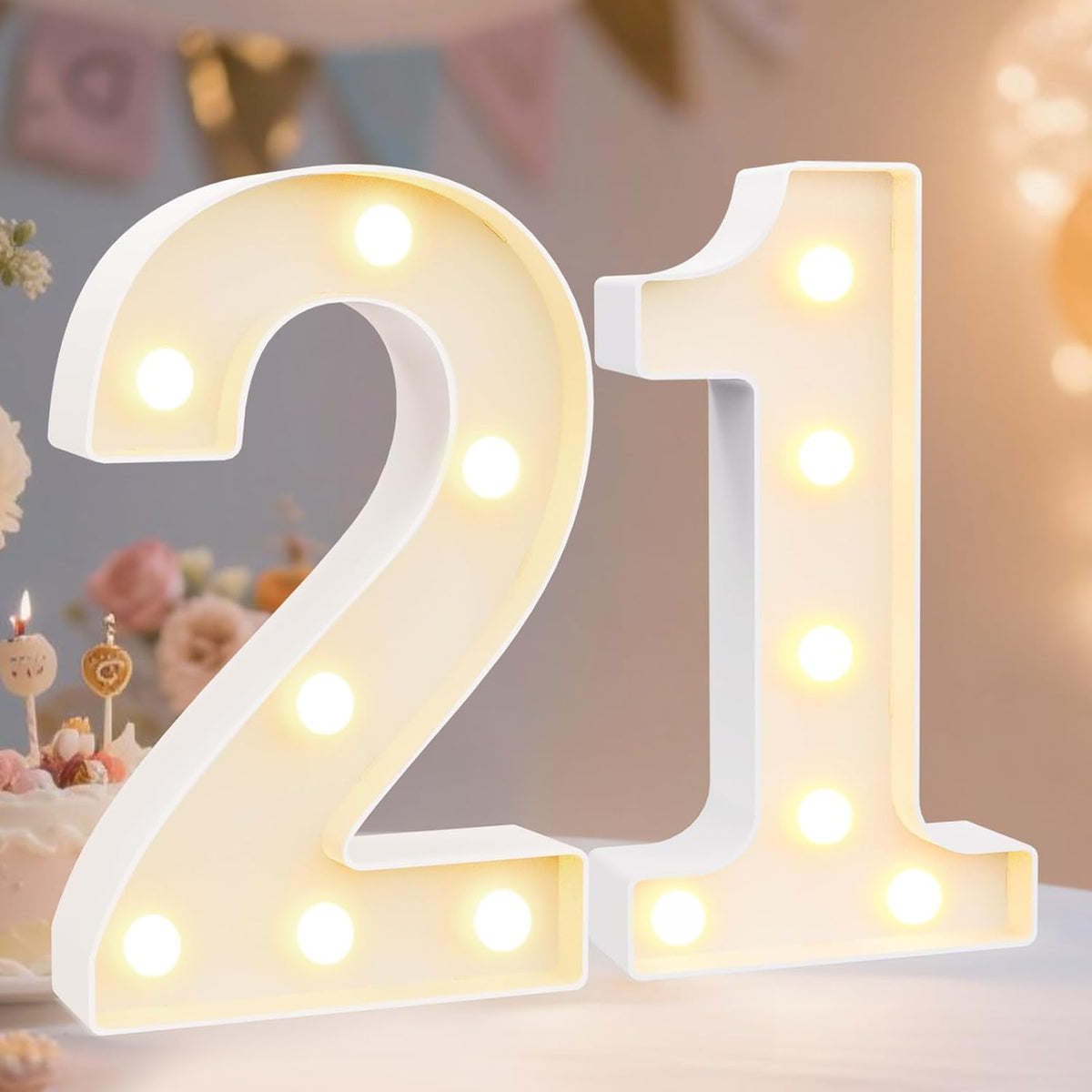 Decoración cumpleaños 21 para mesa y pared regalo mujer hombre