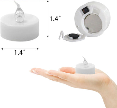 24 Velas Té LED Parpadeantes Temporizador 6h Blanco Cálido