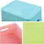 Cesta tejido plástico set 6 colores