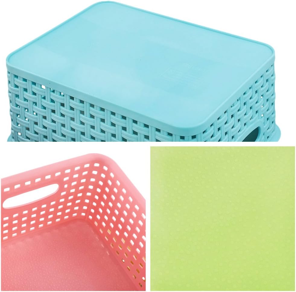 Cesta tejido plástico set 6 colores