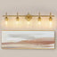 Lámpara baño 5 luces dorado cepillado pantallas