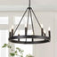 Candelabro 8 luces 24" negro redondo para comedor moderna