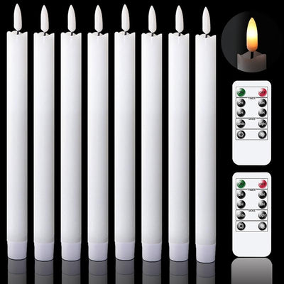 Velas cónicas parpadeantes 8 pzas Navidad