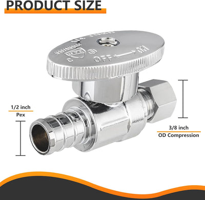 5 Válvulas PEX 1/2x3/8 pulg compresión baño