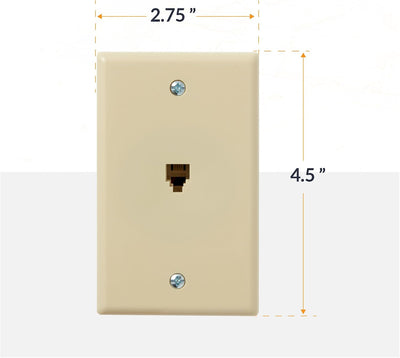 Placa pared conector telefónico 6P4C paquete 5 marfil
