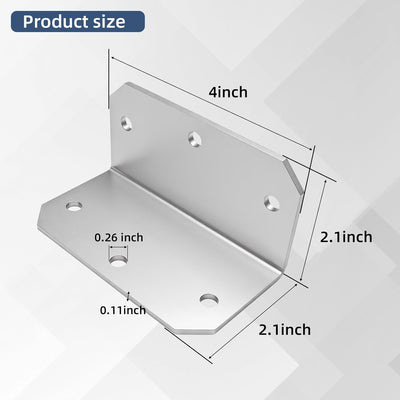 Soportes esquina L madera y metal 4x2x2pulg para estantería
