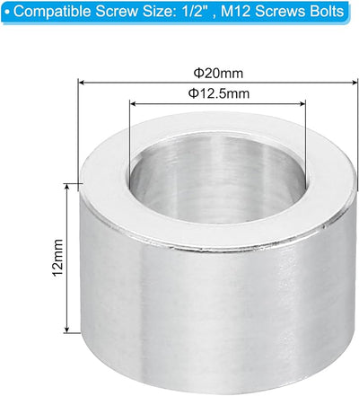 Espaciadores aluminio M12 5 pzas 0.49x0.79pulg