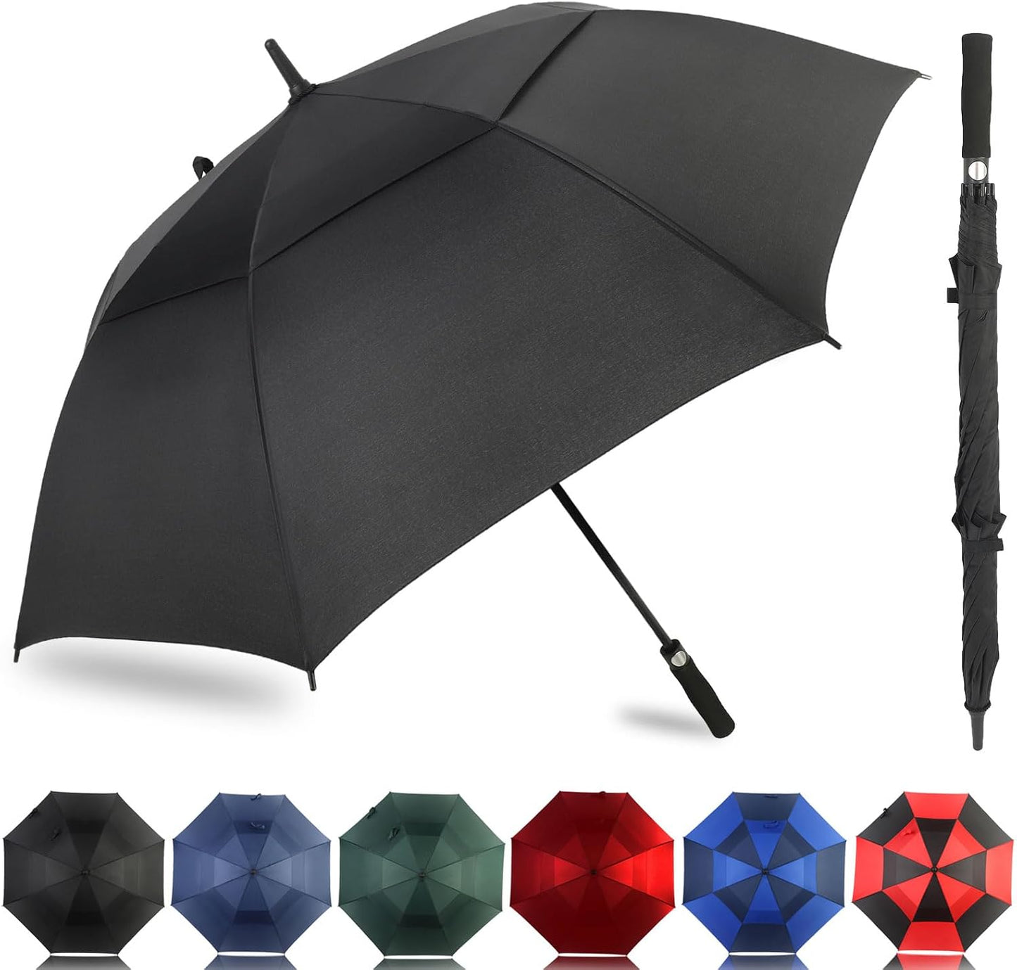 Paraguas golf 54-72" doble toldo autoabriente impermeable