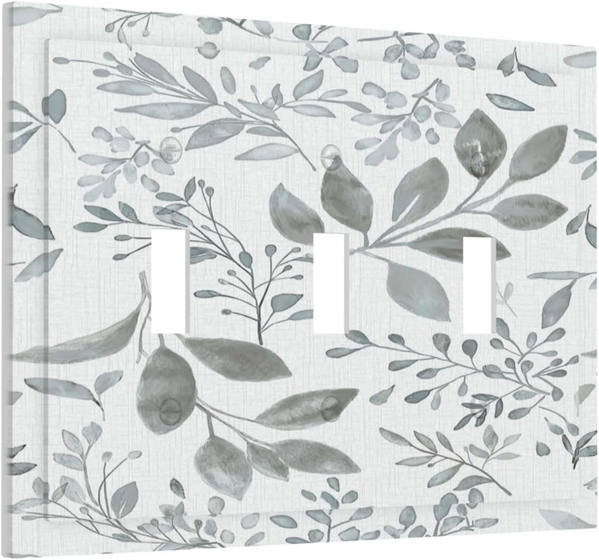 Cubierta interruptor luz bohemio gris floral 3 bandas