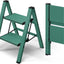 Escalera plegable aluminio 2 escalones antiderrap verde