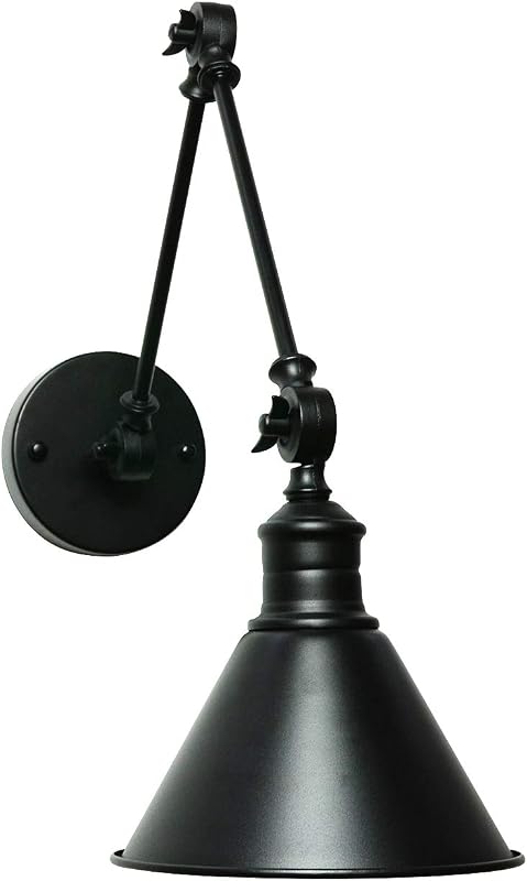 Lámpara pared vintage negro ajustable estilo granja