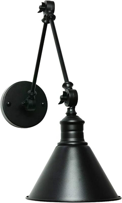Lámpara pared vintage negro ajustable estilo granja