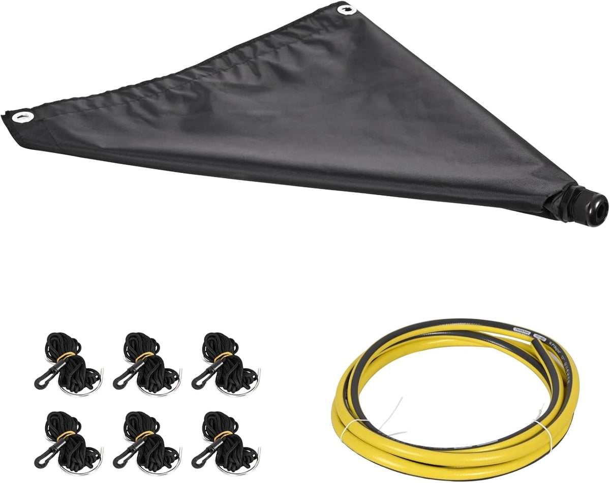 Lona desviadora fugas techo impermeable con manguera drenaje